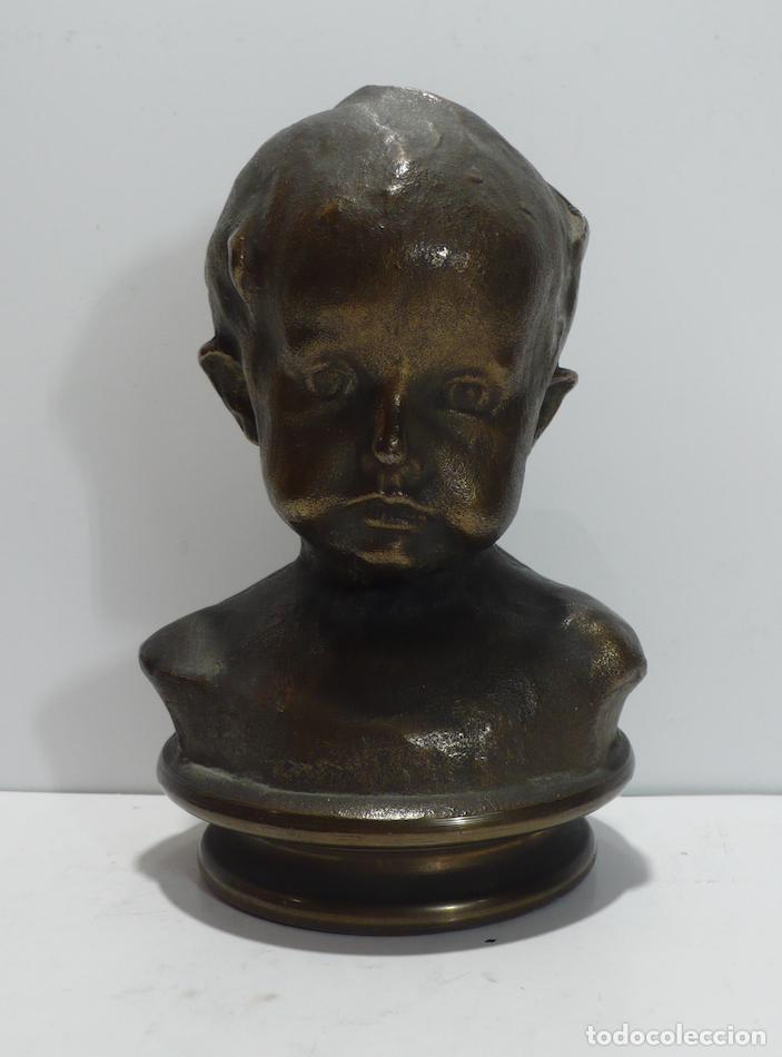 Arte: CABEZA DE NI&Ntilde;O EN BRONCE - Foto 1