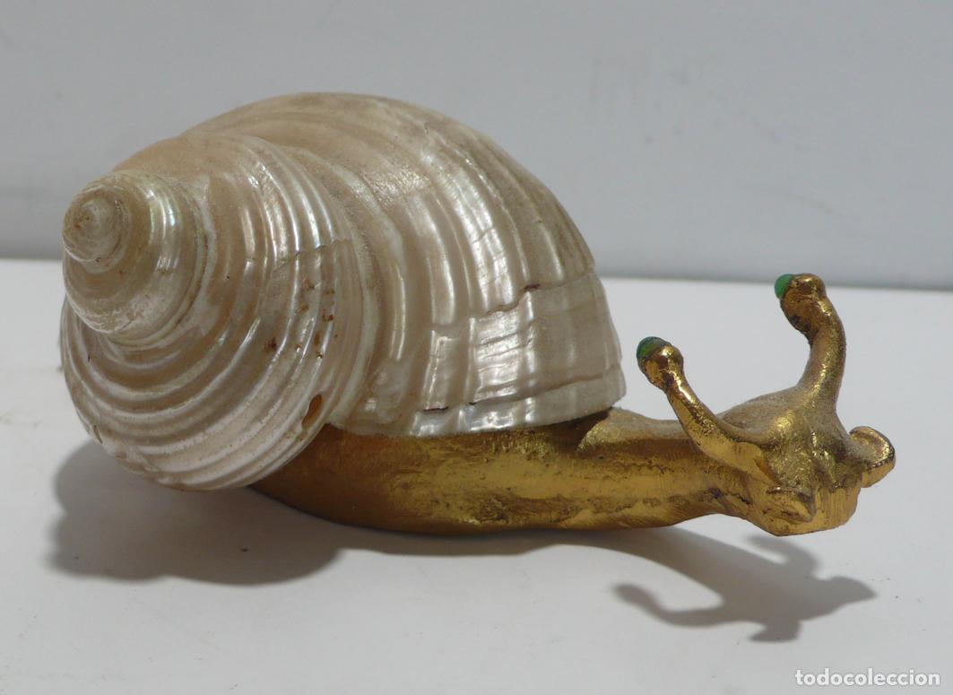 Arte: BONITO CARACOL EN BRONCE - Foto 1