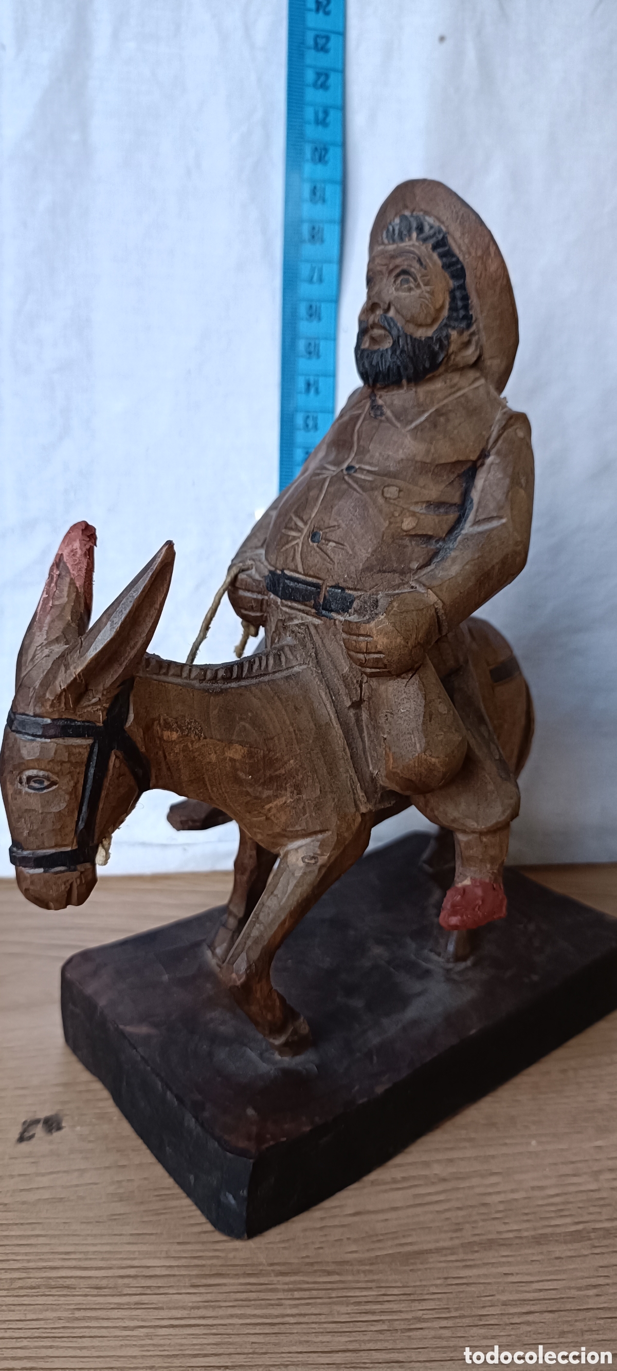 Arte: Sancho con burro, madera - Foto 2
