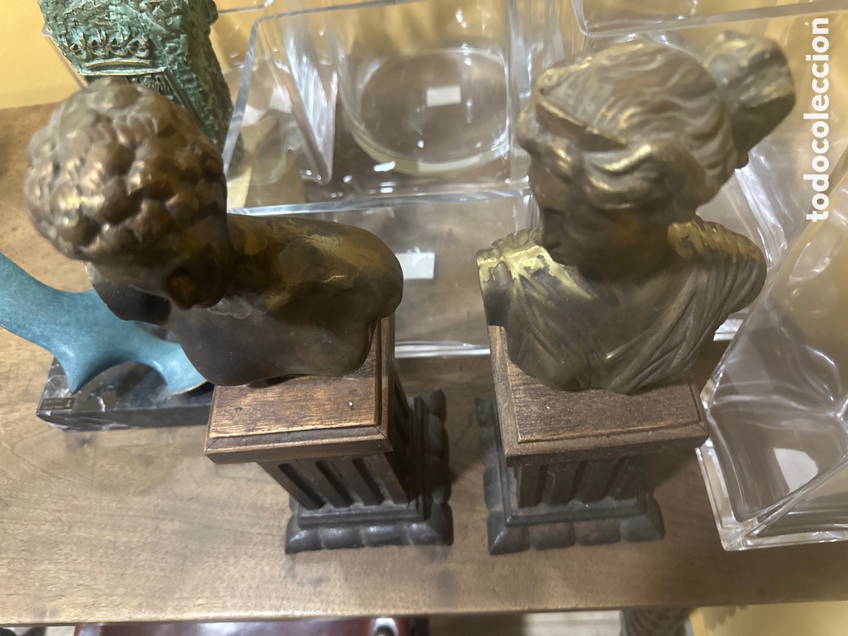 Arte: Pareja de Bustos de bronce XIX - Foto 2