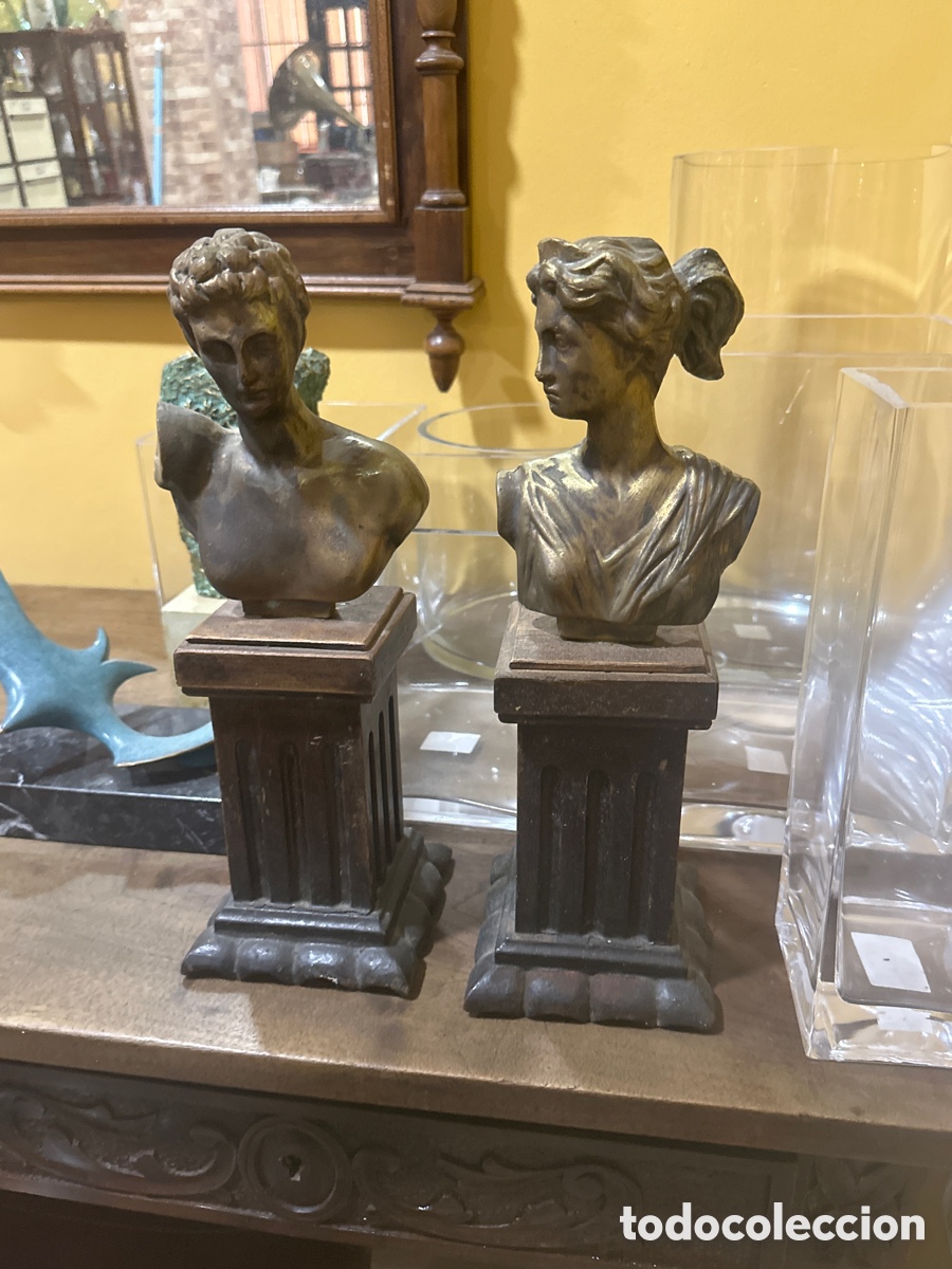 Arte: Pareja de Bustos de bronce XIX - Foto 1