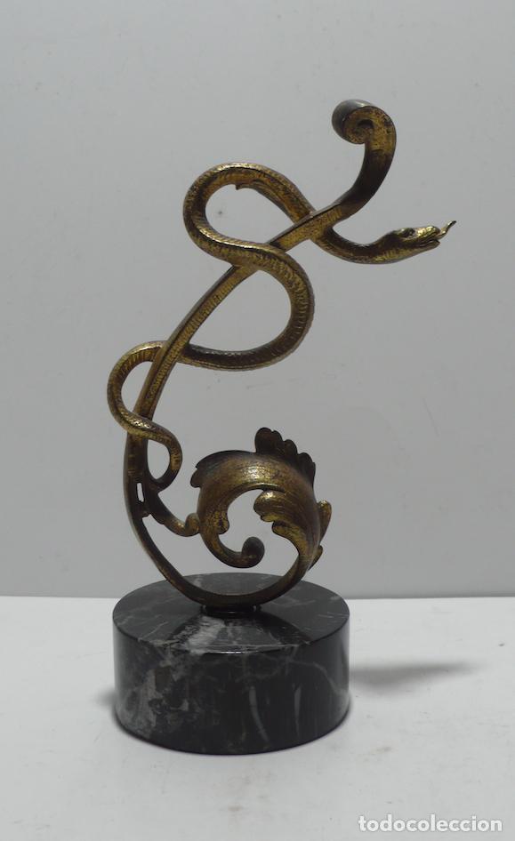 Arte: ESCULTURA EN BRONCE DE SERPIENTE - Foto 1
