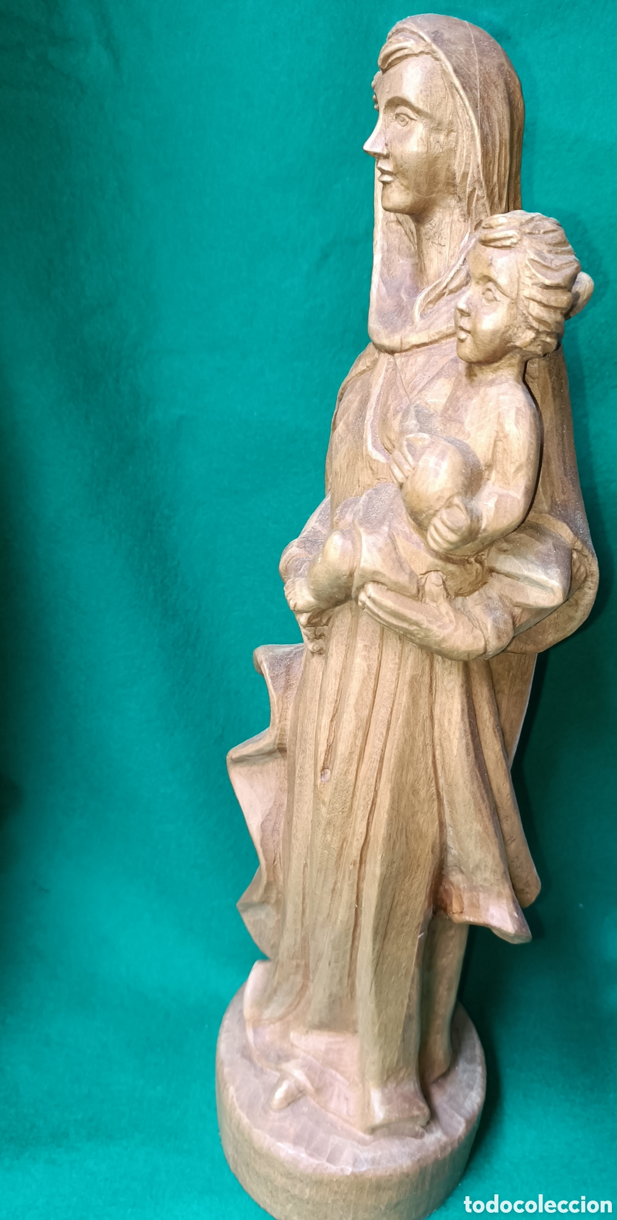 Arte: Virgen con ni&ntilde;o jesus madera - Foto 4