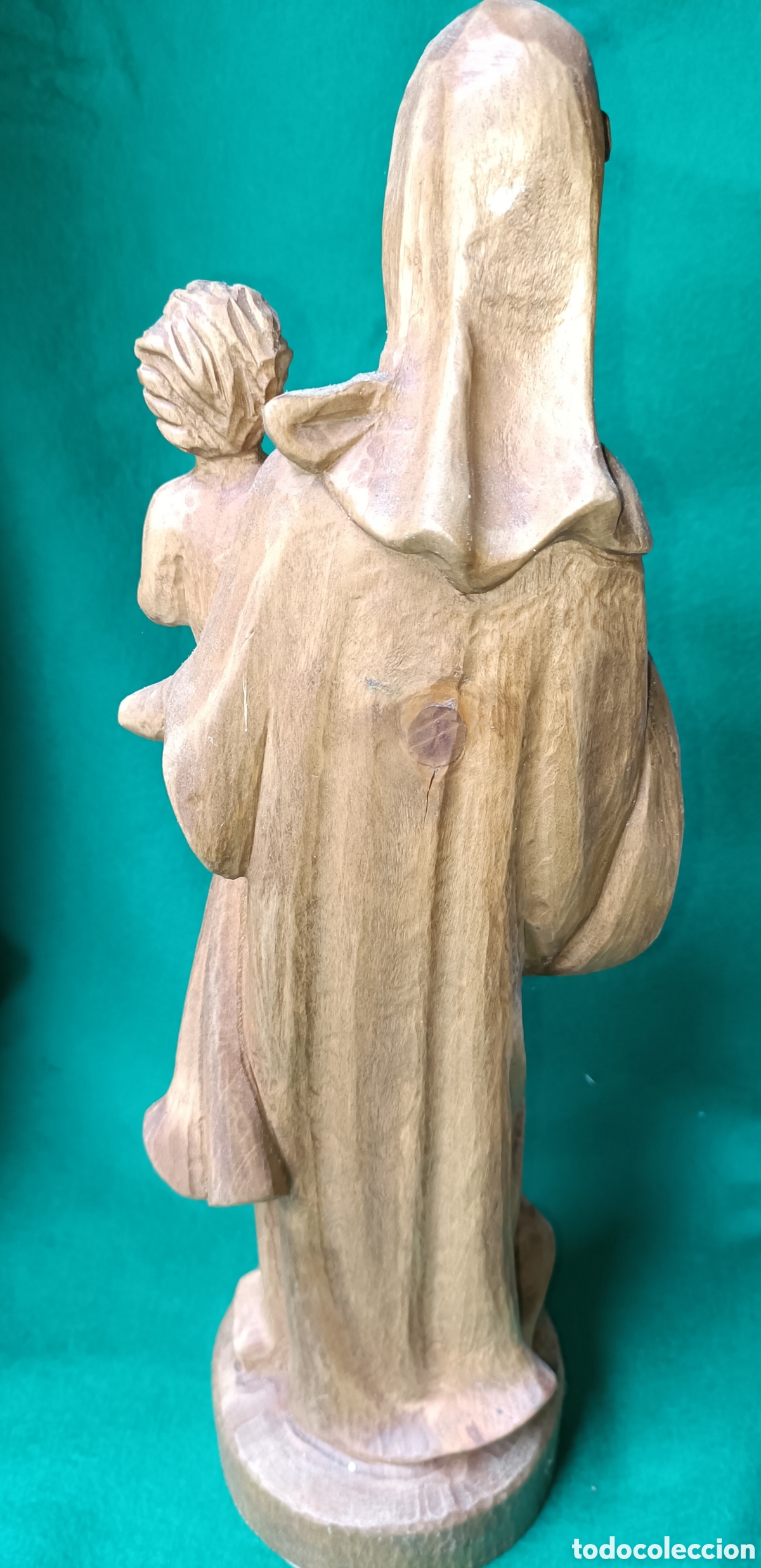 Arte: Virgen con ni&ntilde;o jesus madera - Foto 5