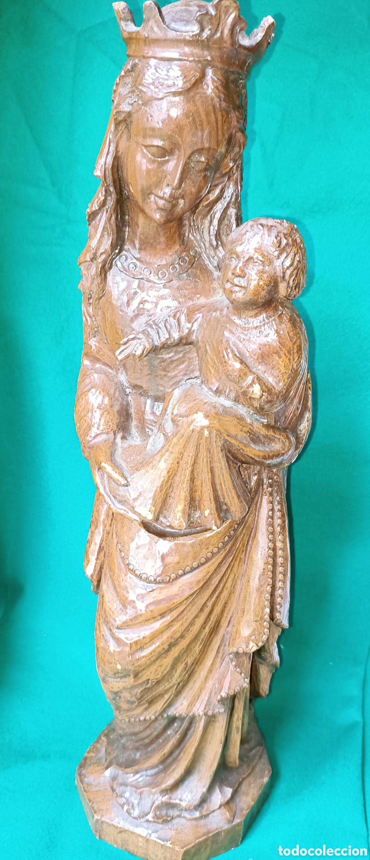 Arte: Virgen gotica madera tallada - Foto 4