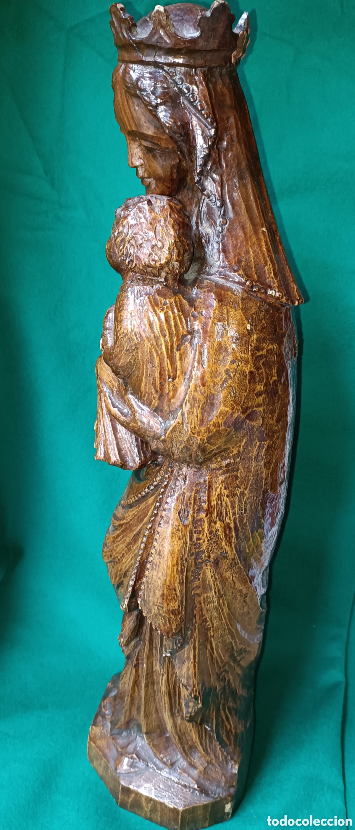 Arte: Virgen gotica madera tallada - Foto 3