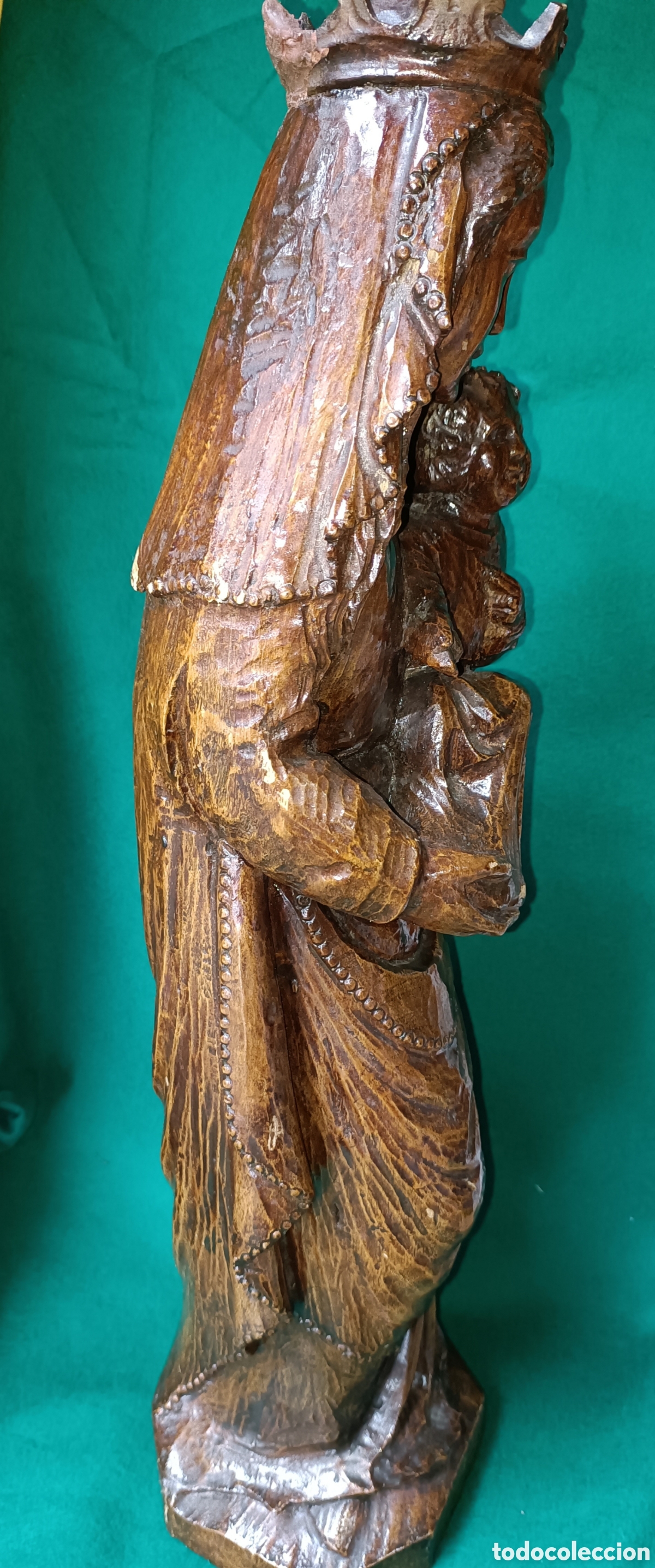 Arte: Virgen gotica madera tallada - Foto 6