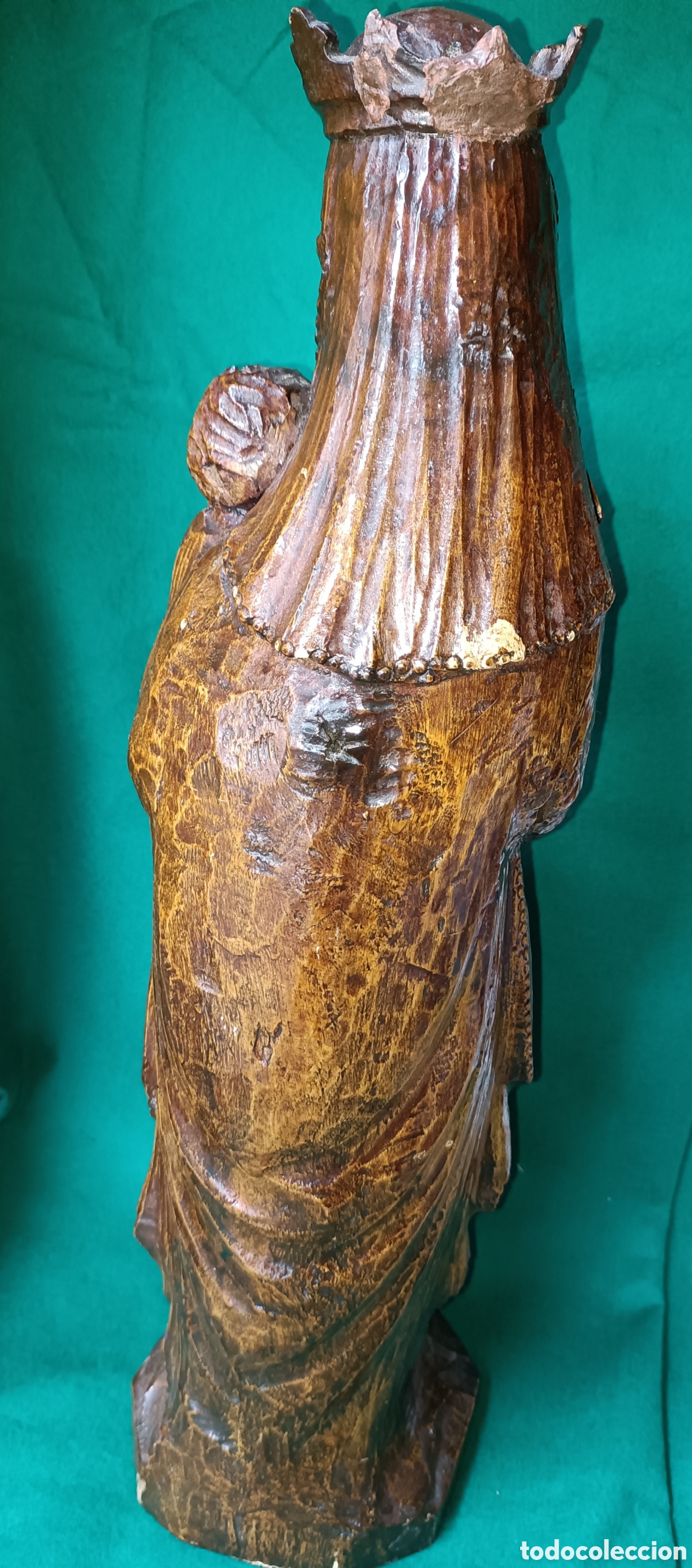 Arte: Virgen gotica madera tallada - Foto 7