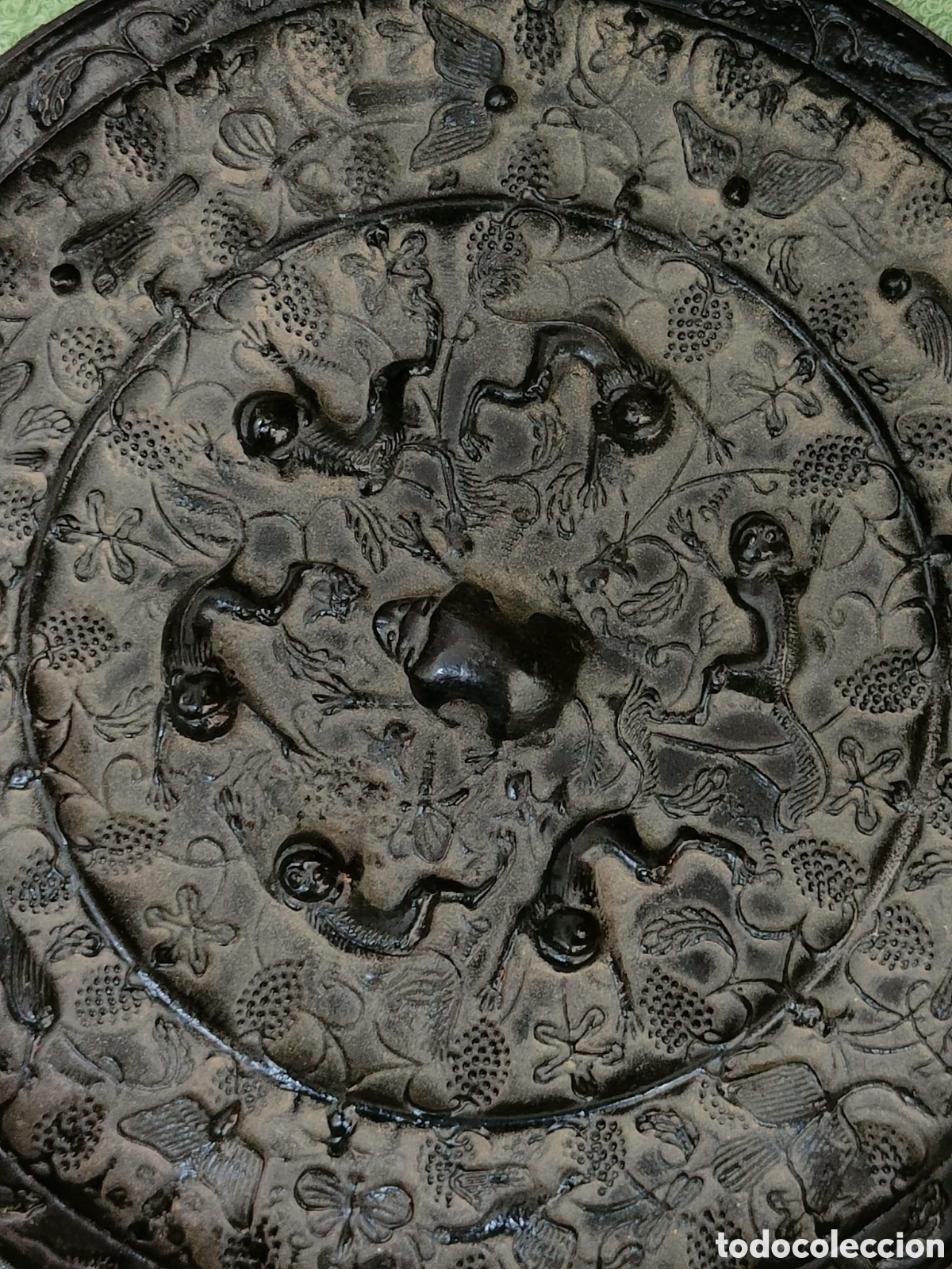 Arte: Espejo chino de bronce - Foto 2