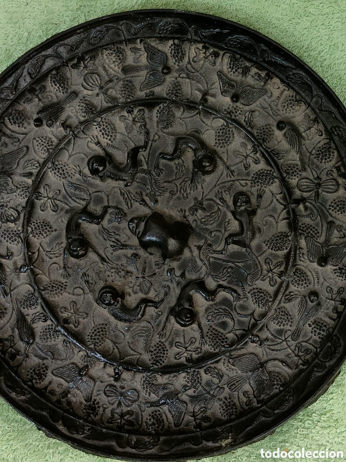 Arte: Espejo chino de bronce - Foto 1