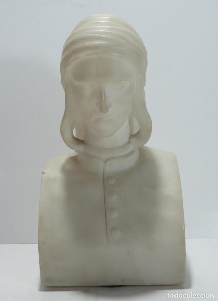 Arte: BUSTO DE MUJER EN ALABASTRO - Foto 1