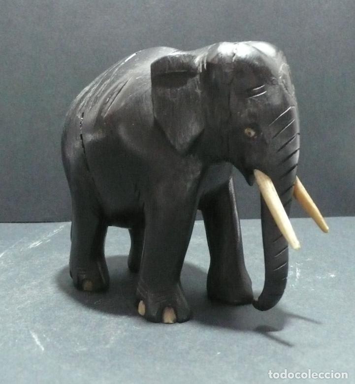 Arte: PEQUE&Ntilde;O ELEFANTE EN MADERA - Foto 1