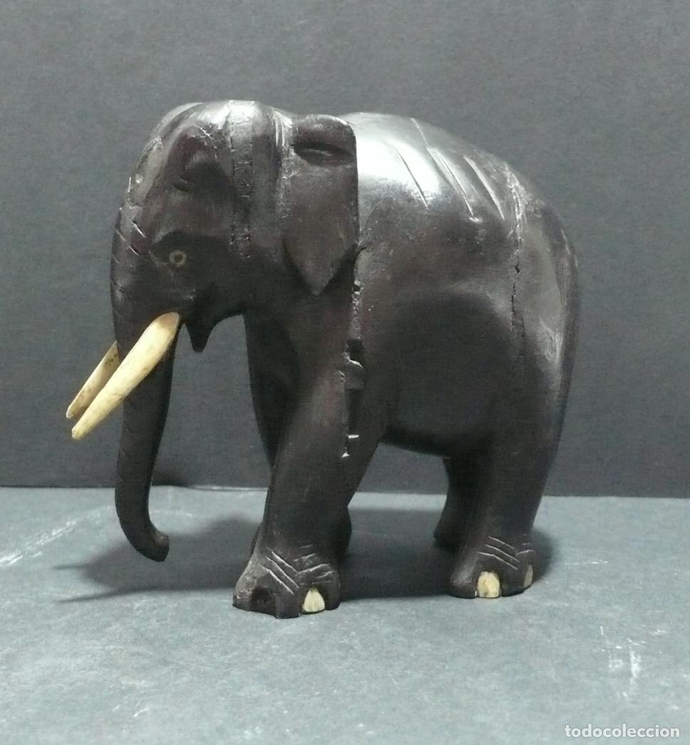 Arte: PEQUE&Ntilde;O ELEFANTE EN MADERA - Foto 2