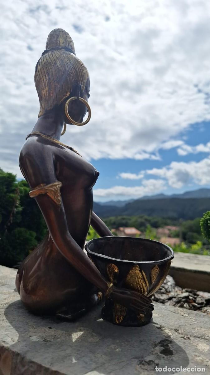 Arte: Imponente Diosa Hind&uacute; Buda de Bronce - Foto 4