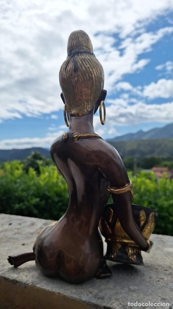 Arte: Imponente Diosa Hind&uacute; Buda de Bronce - Foto 6