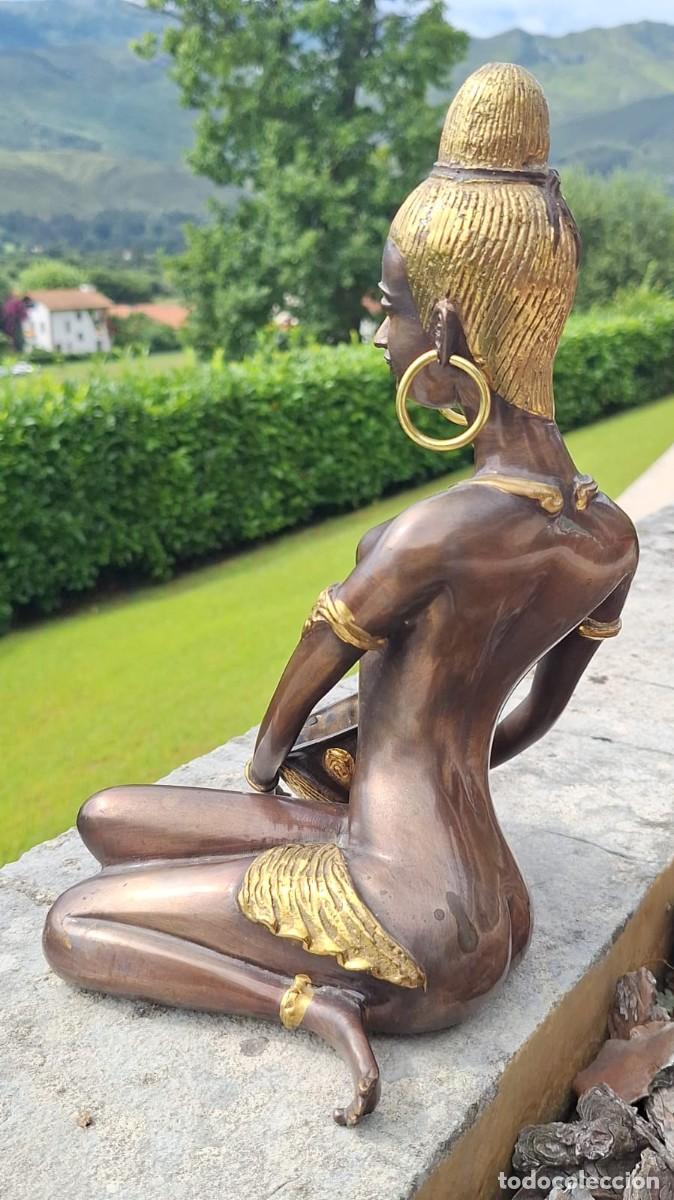 Arte: Imponente Diosa Hind&uacute; Buda de Bronce - Foto 7