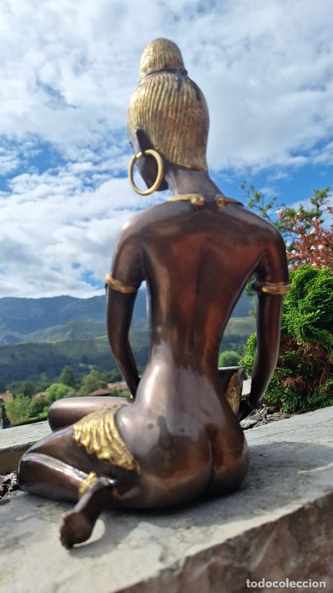 Arte: Imponente Diosa Hind&uacute; Buda de Bronce - Foto 9