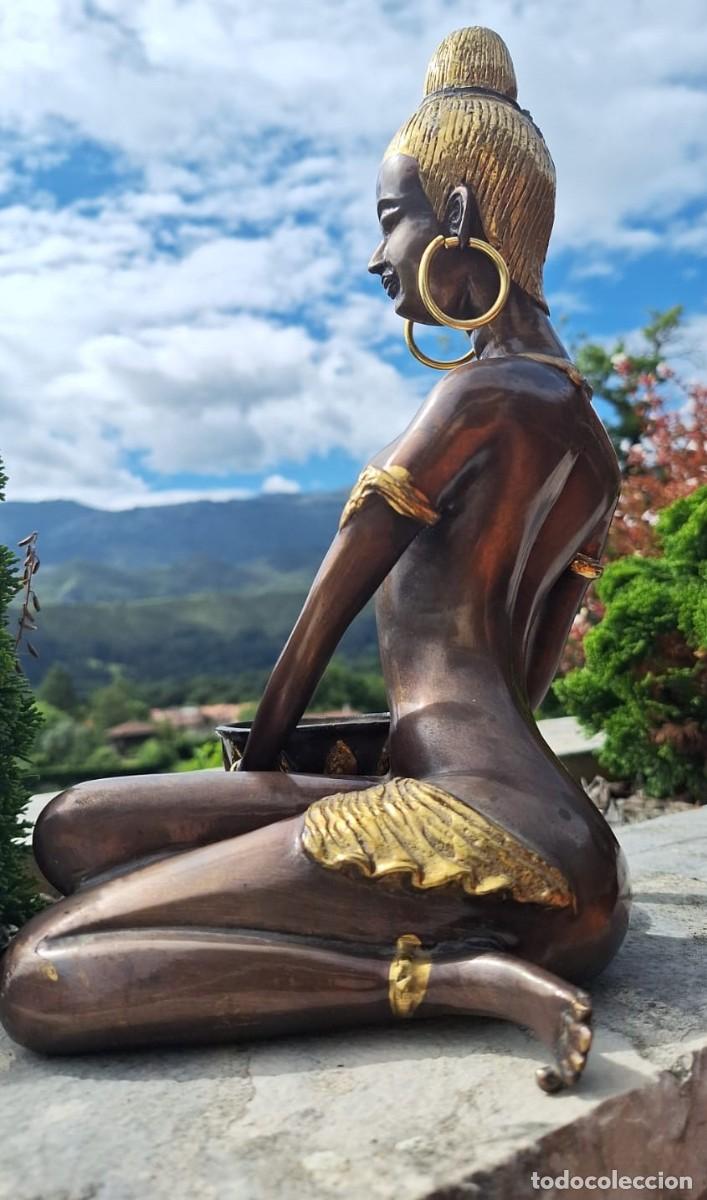 Arte: Imponente Diosa Hind&uacute; Buda de Bronce - Foto 10
