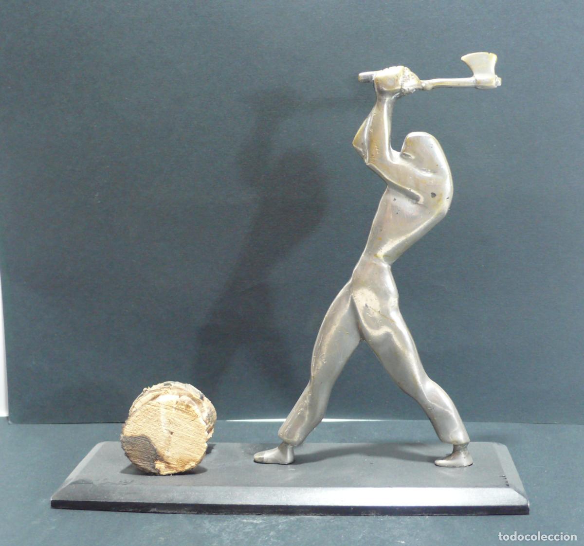 Arte: FIGURA DE LE&Ntilde;ADOR EN BRONCE - Foto 1