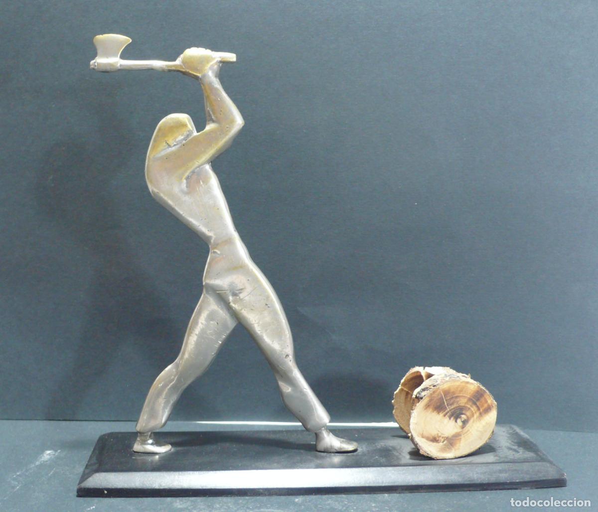 Arte: FIGURA DE LE&Ntilde;ADOR EN BRONCE - Foto 2