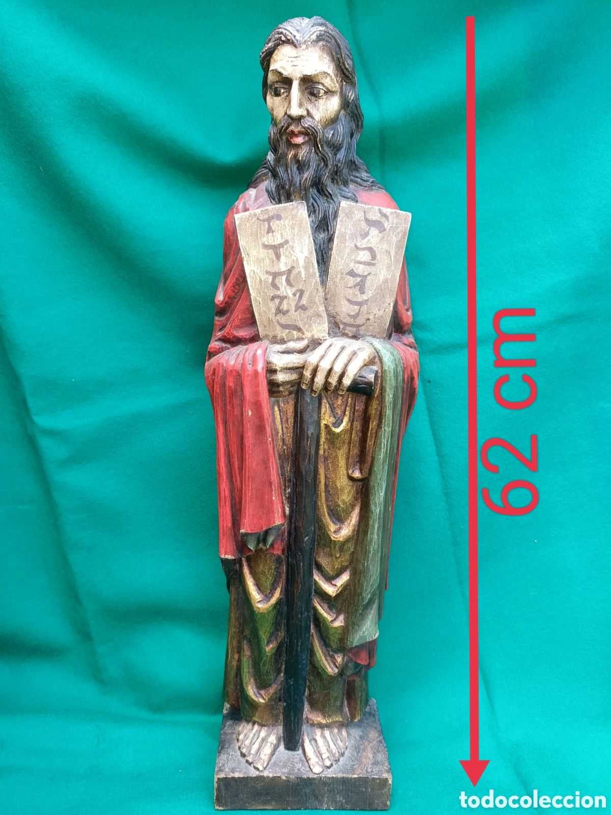 Arte: Mois&eacute;s madera policromada - Foto 3