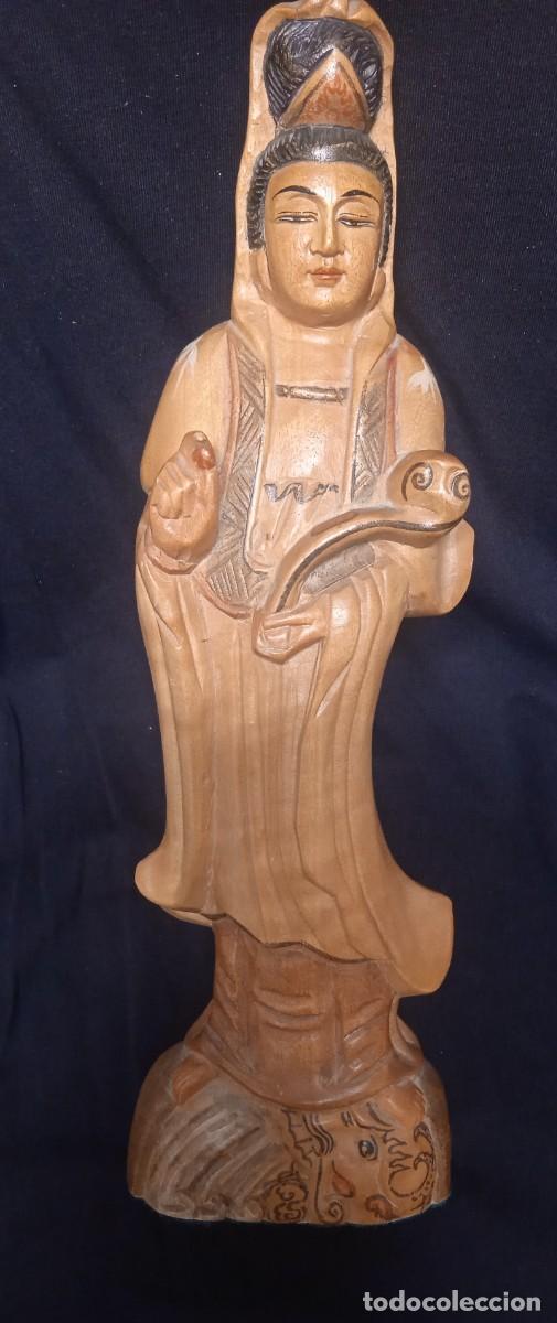 Arte: Talla de madera Diosa Asi&aacute;tica. - Foto 1