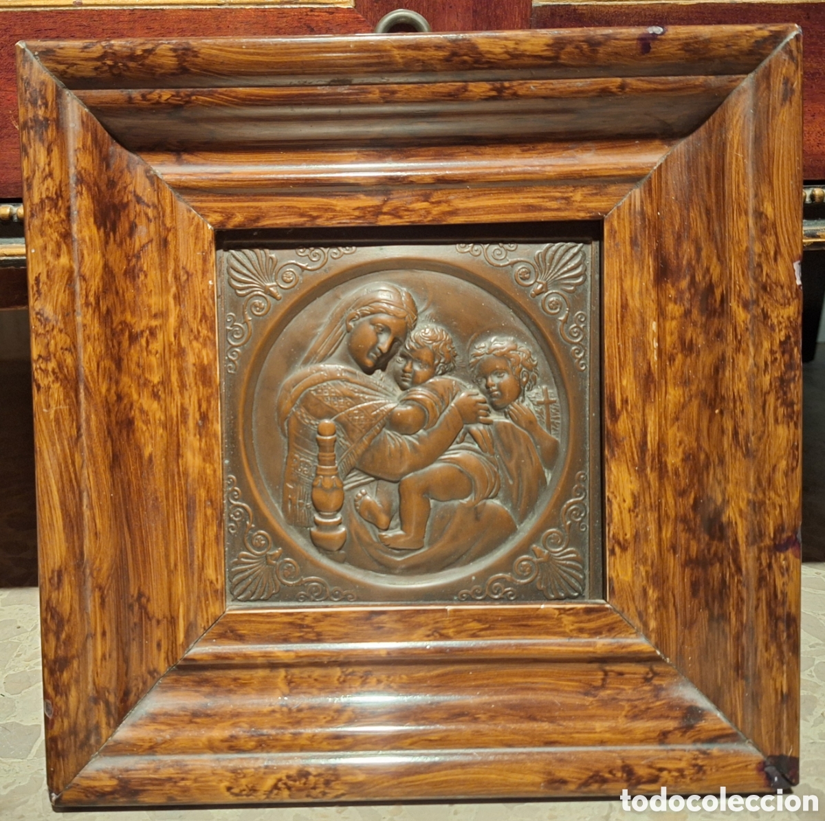Arte: LA VIRGEN DE LA SILLA DE RAFAEL. BRONCE CIRCA 1800. - Foto 1