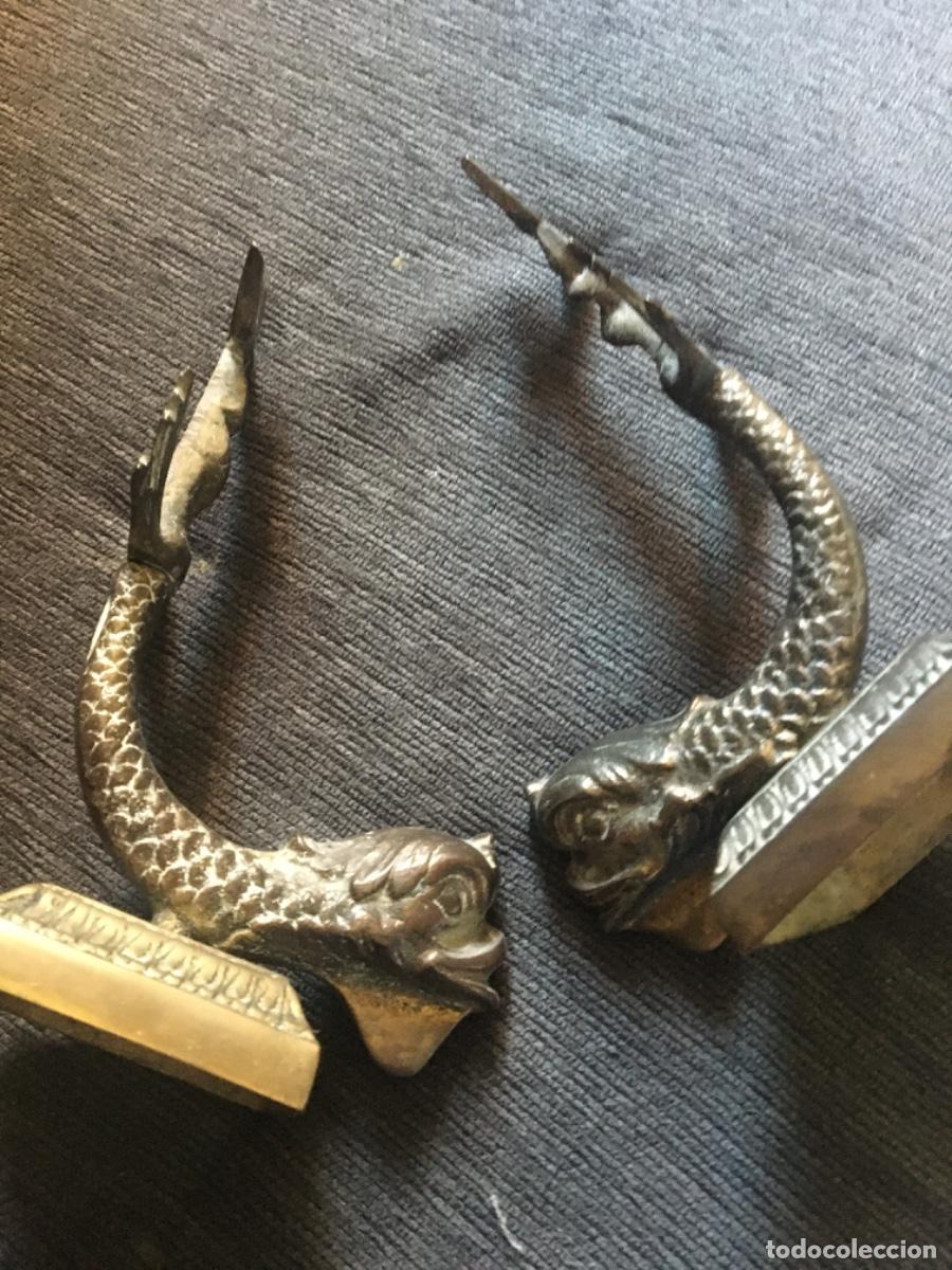Arte: Sujeta libros bronce peces - Foto 2
