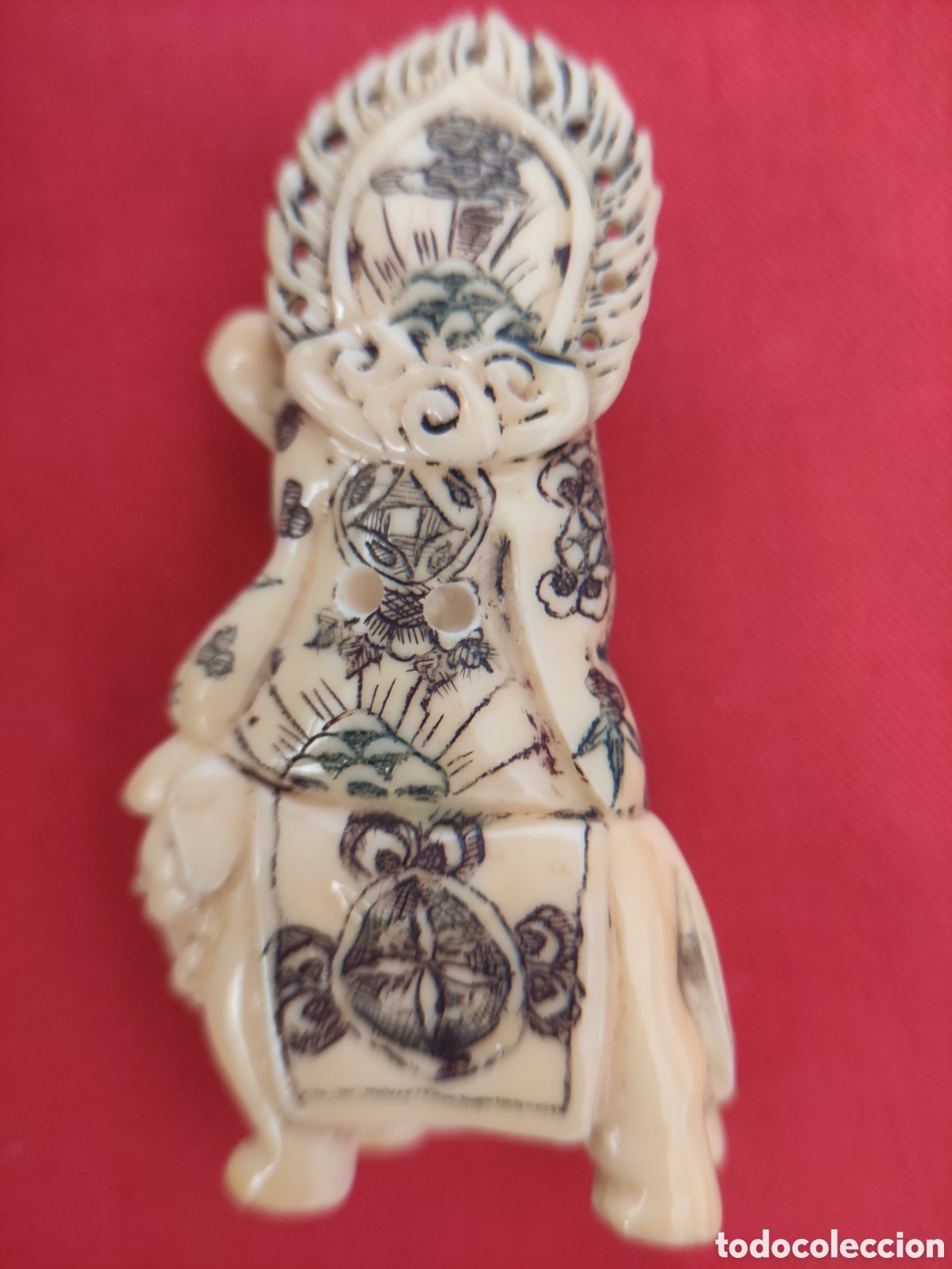 Arte: NETSUKE, antig&uuml;o y tallado a mano - Foto 6
