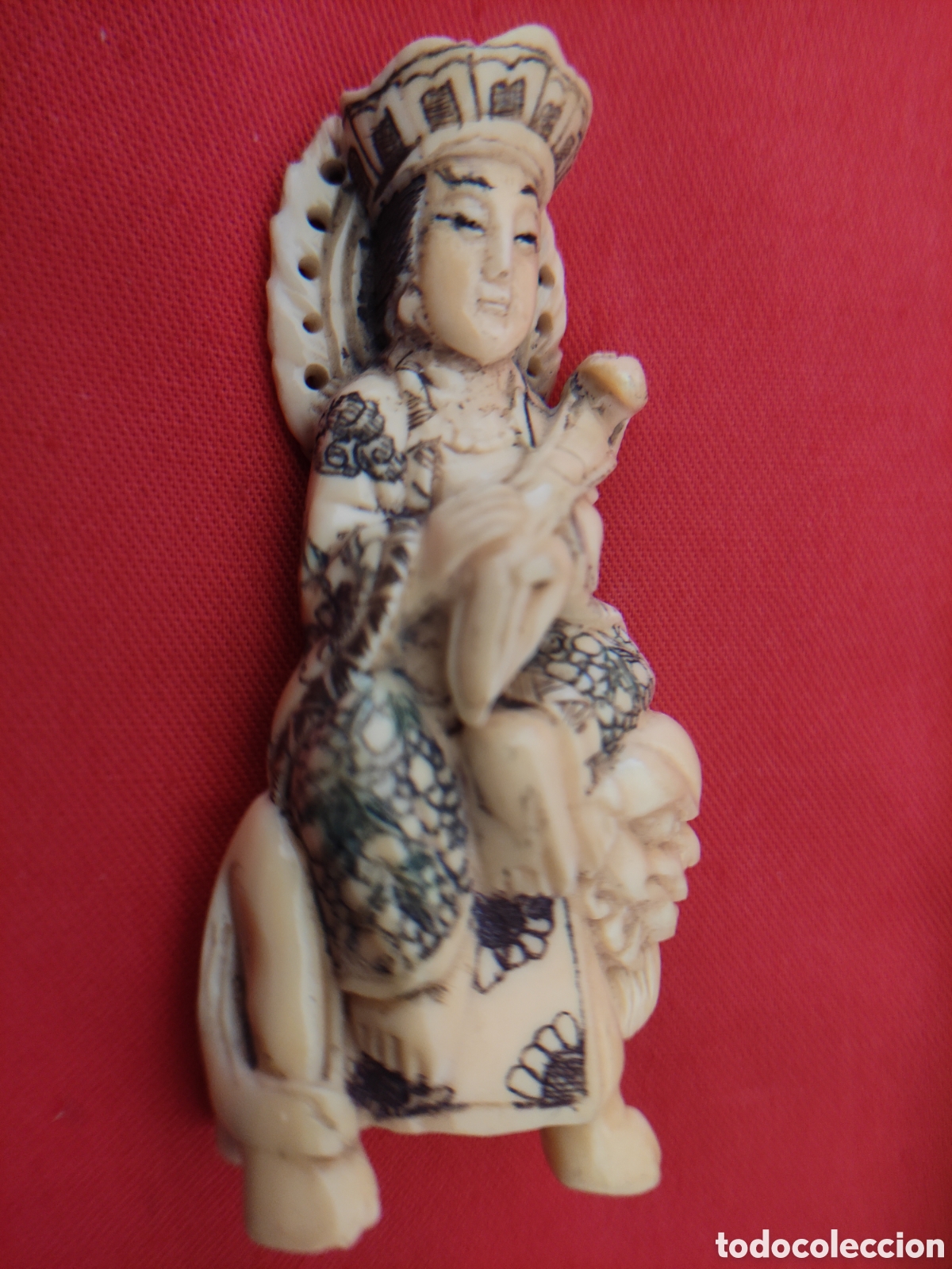 Arte: NETSUKE, antig&uuml;o y tallado a mano - Foto 5