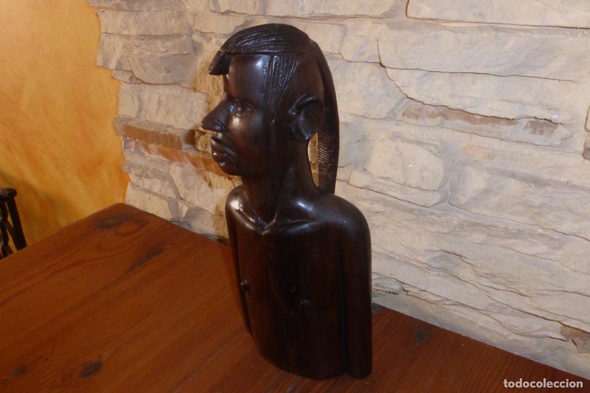 Arte: FIGURA DE MADERA TALLADA DE EBANO - Foto 5