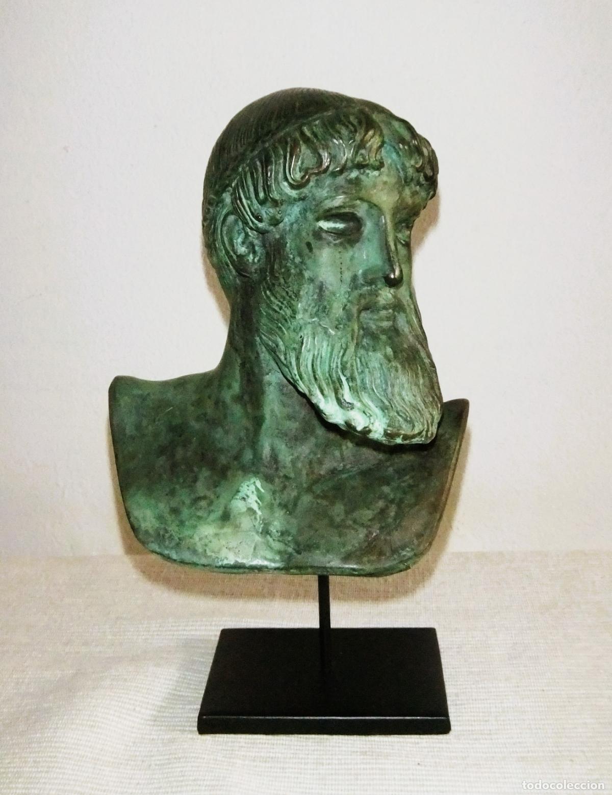 Arte: BUSTO DE ZEUS o POSEID&Oacute;N EN BRONCE - Foto 1