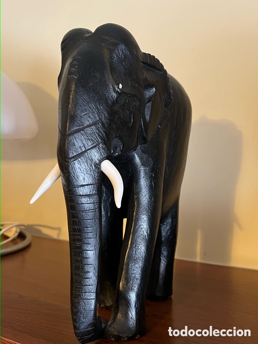Arte: Elefante de madera de &eacute;bano - Foto 2