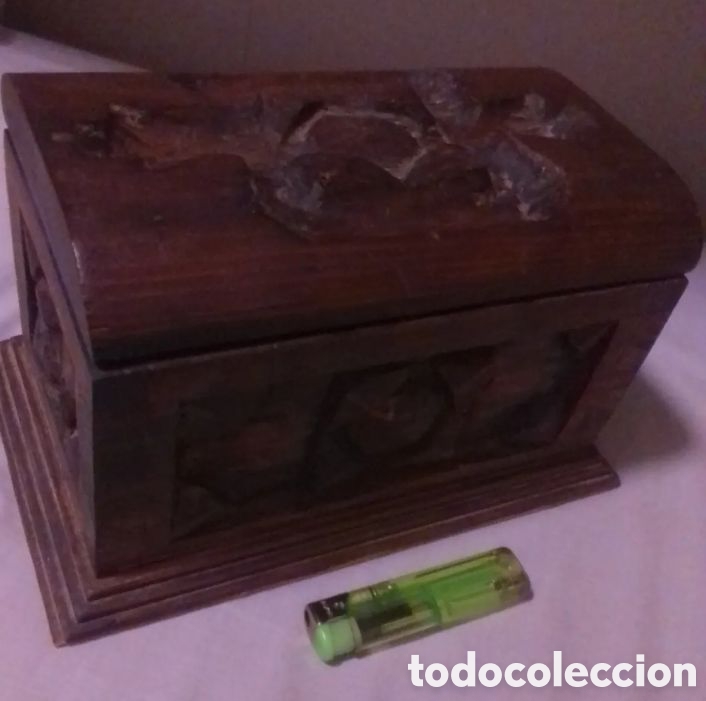 Arte: COFRE DE MADERA TALLADO A MANO - Foto 1