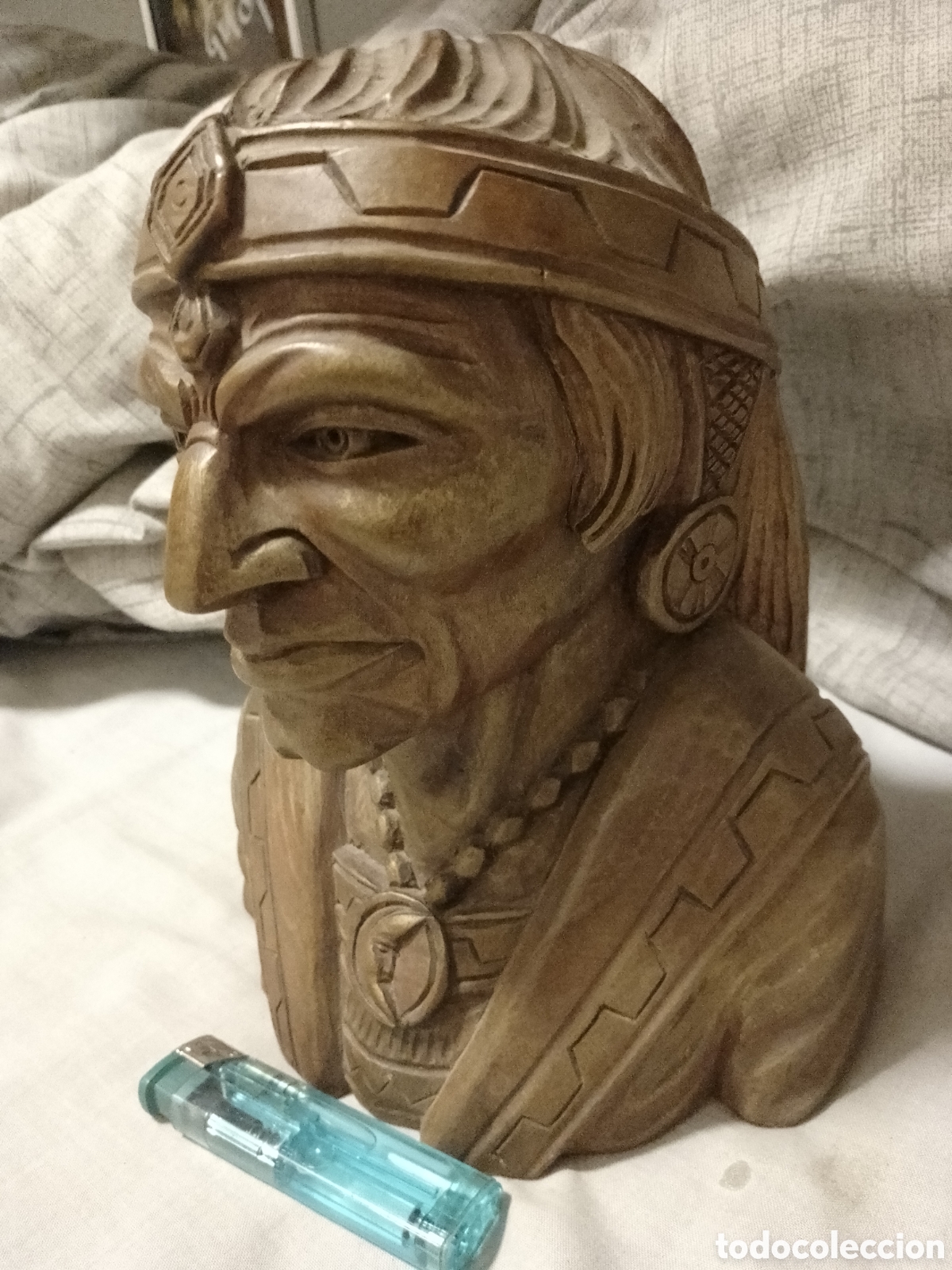 Arte: INDIO DE MADERA TALLADO TRAIDO DE M&Eacute;XICO - Foto 5