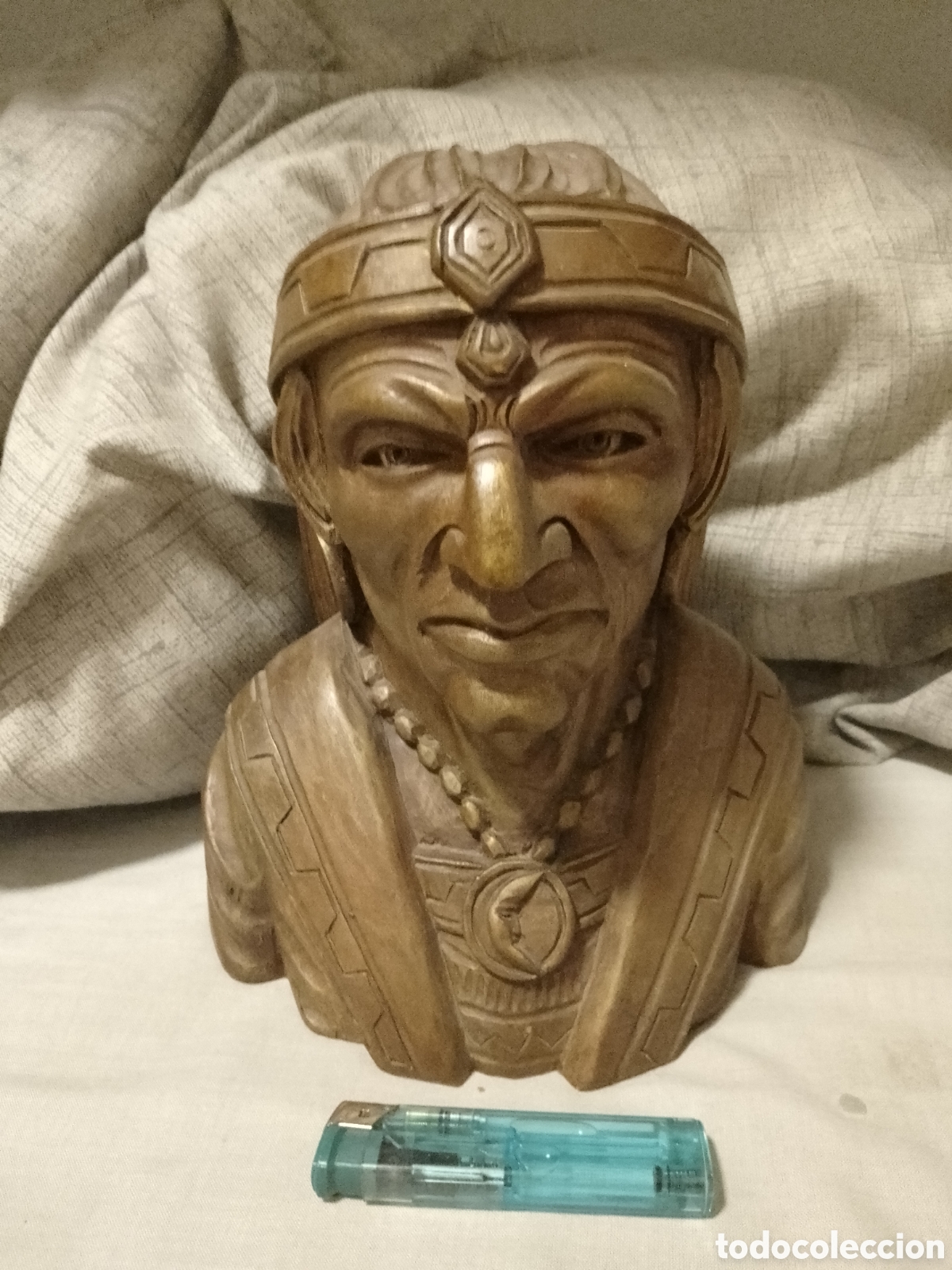 Arte: INDIO DE MADERA TALLADO TRAIDO DE M&Eacute;XICO - Foto 1