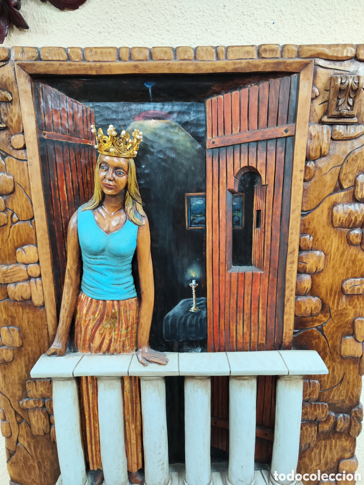 Arte: Princesa del balcon tallado madera - Foto 4