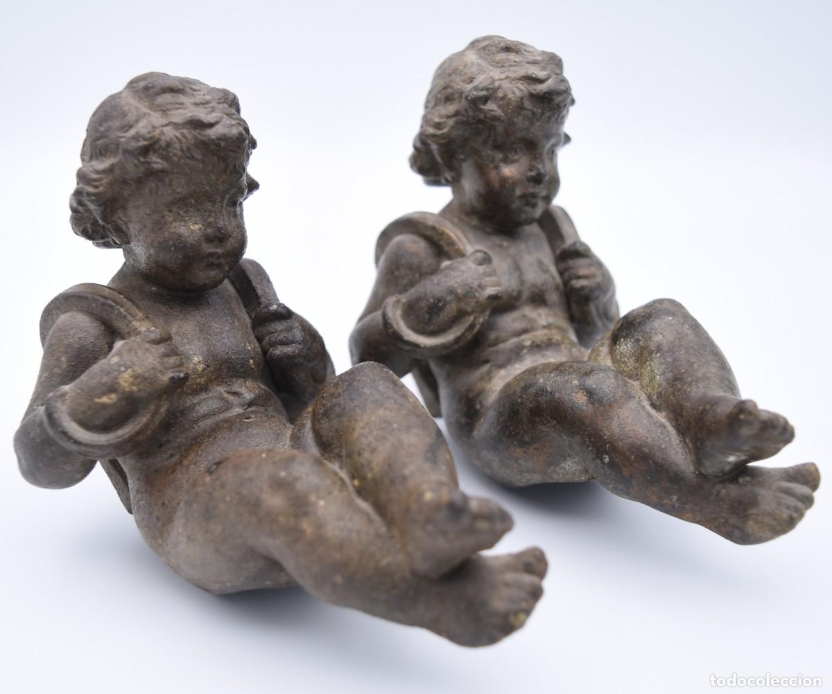 Arte: Remates de puttis en bronce - Foto 2