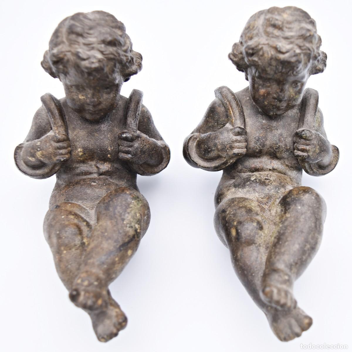 Arte: Remates de puttis en bronce - Foto 3