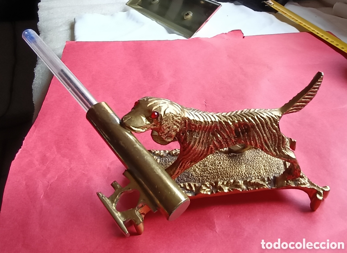 Arte: Perro y portaplumas en bronce - Foto 6