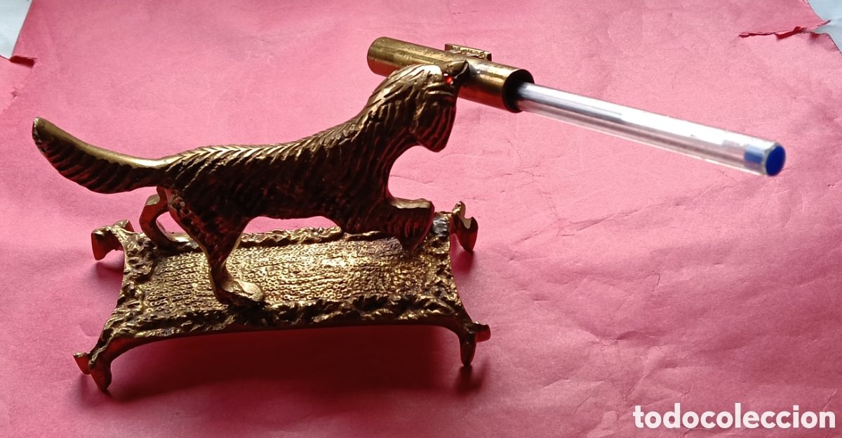 Arte: Perro y portaplumas en bronce - Foto 7