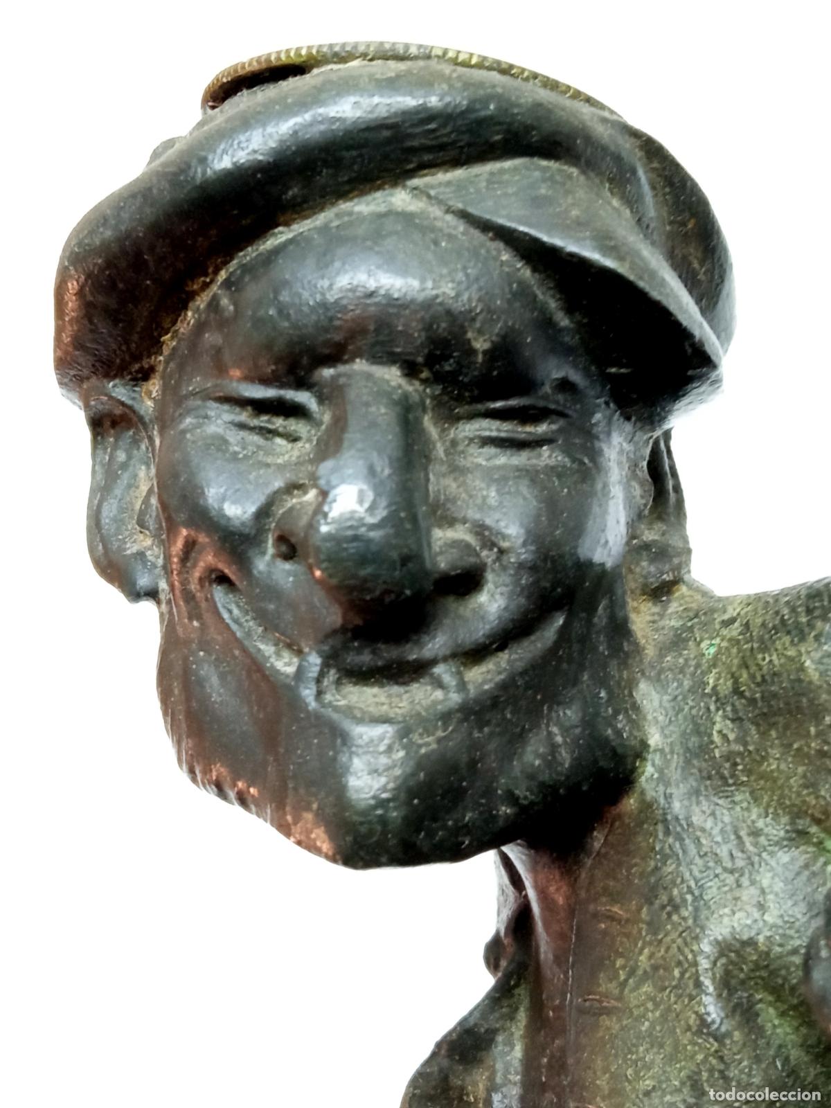 Arte: Exclusivos candelabros franceses s.XIX - grotescos vampiros - peltre calamina