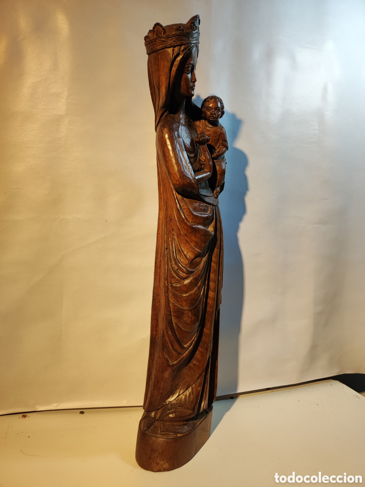Arte: Virgen con ni&ntilde;o talla madera. - Foto 5