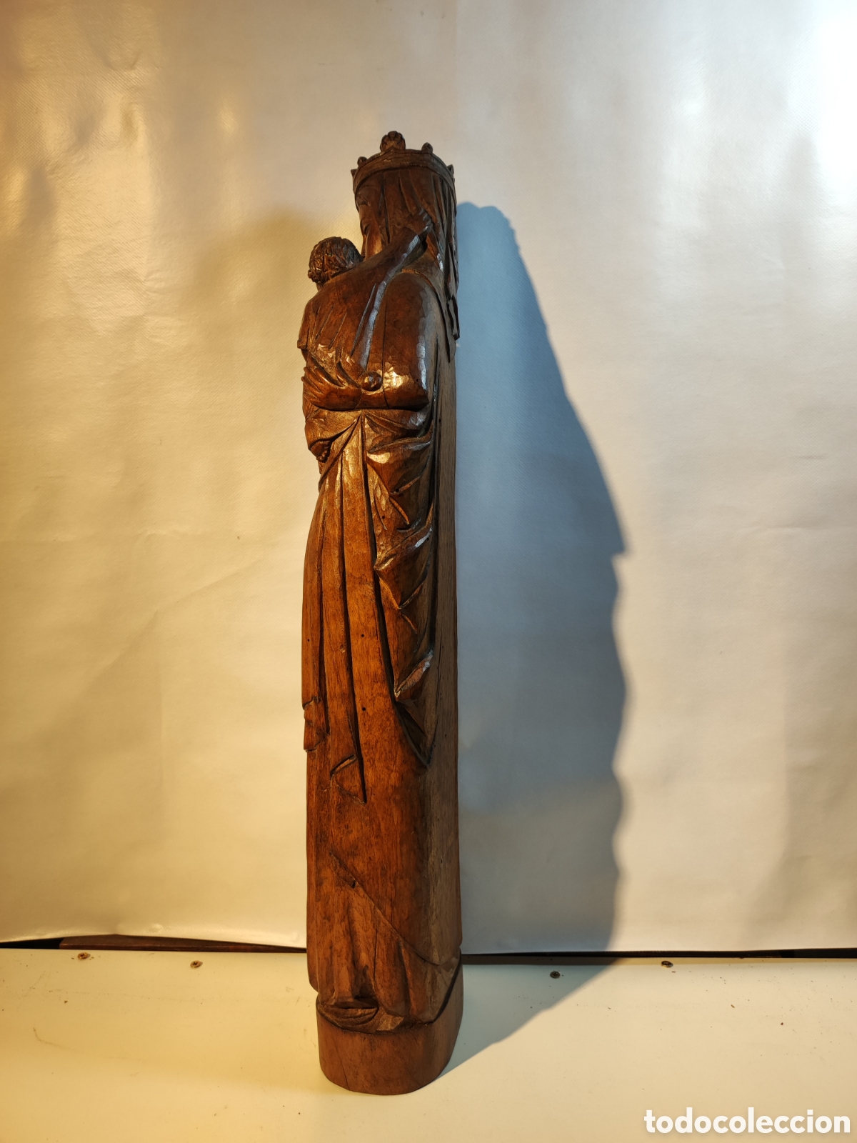Arte: Virgen con ni&ntilde;o talla madera. - Foto 7