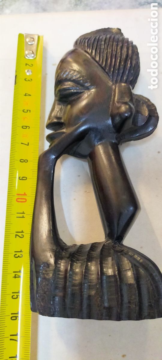Arte: Figura mujer madera &eacute;bano - Foto 3