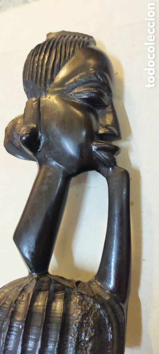 Arte: Figura mujer madera &eacute;bano - Foto 2