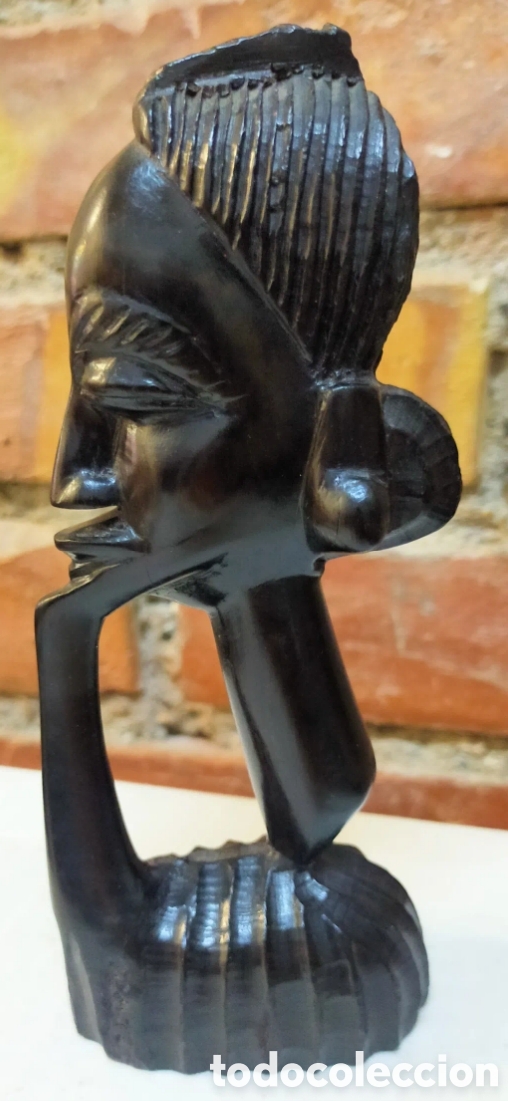 Arte: Figura mujer madera &eacute;bano - Foto 1