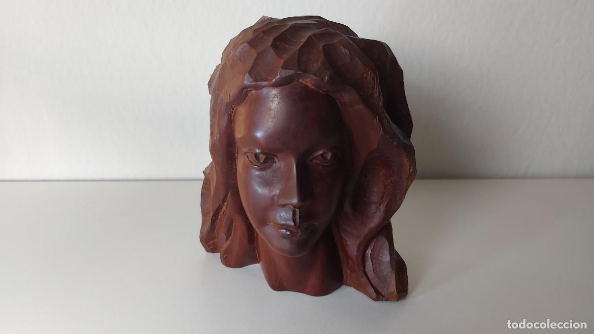 Arte: BUSTO EN MADERA TALLADA - Foto 1