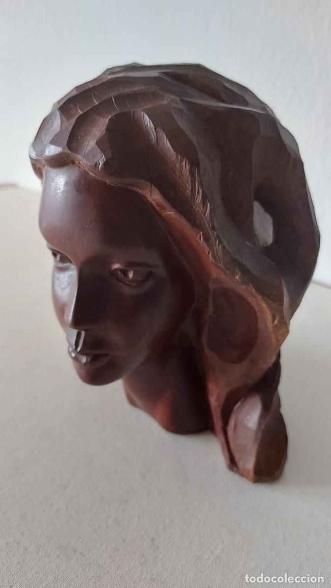 Arte: BUSTO EN MADERA TALLADA - Foto 3