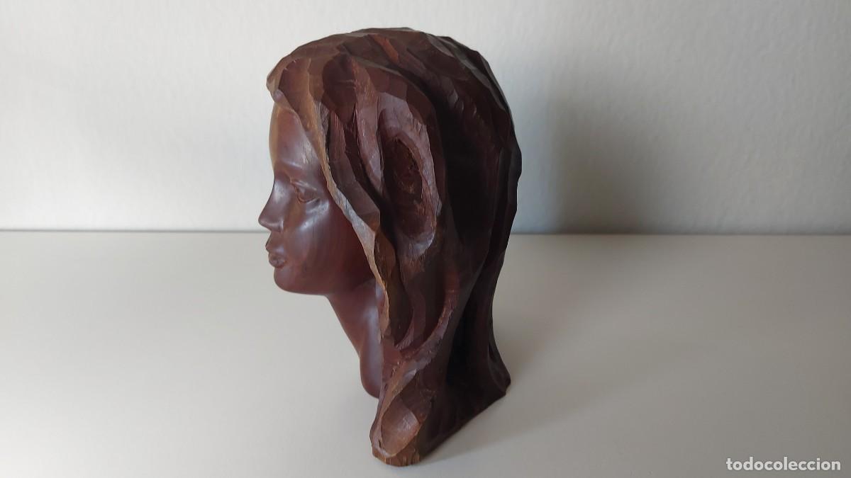Arte: BUSTO EN MADERA TALLADA - Foto 6
